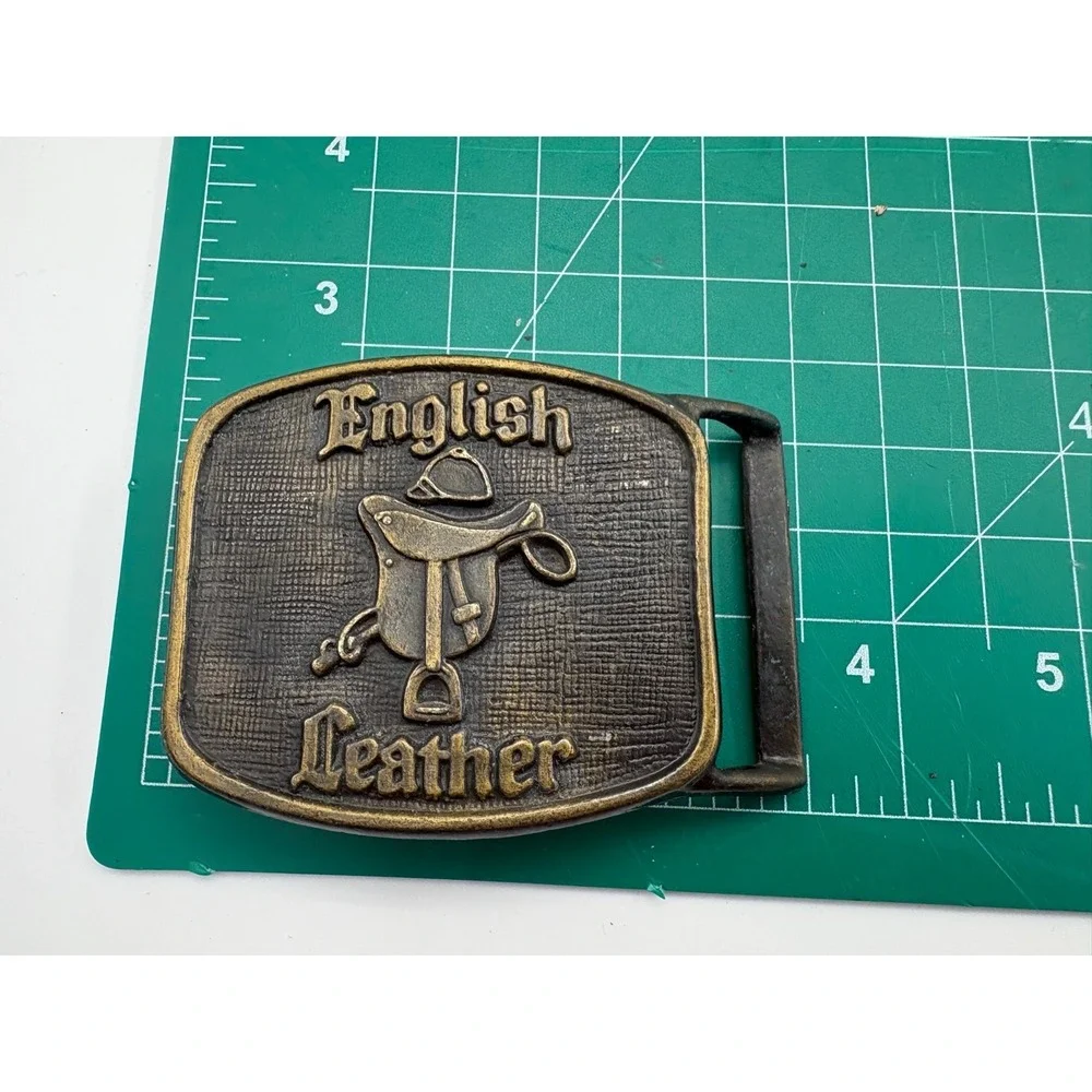 English Leather Belt Buckle With English‎ Saddle Vintage Original
